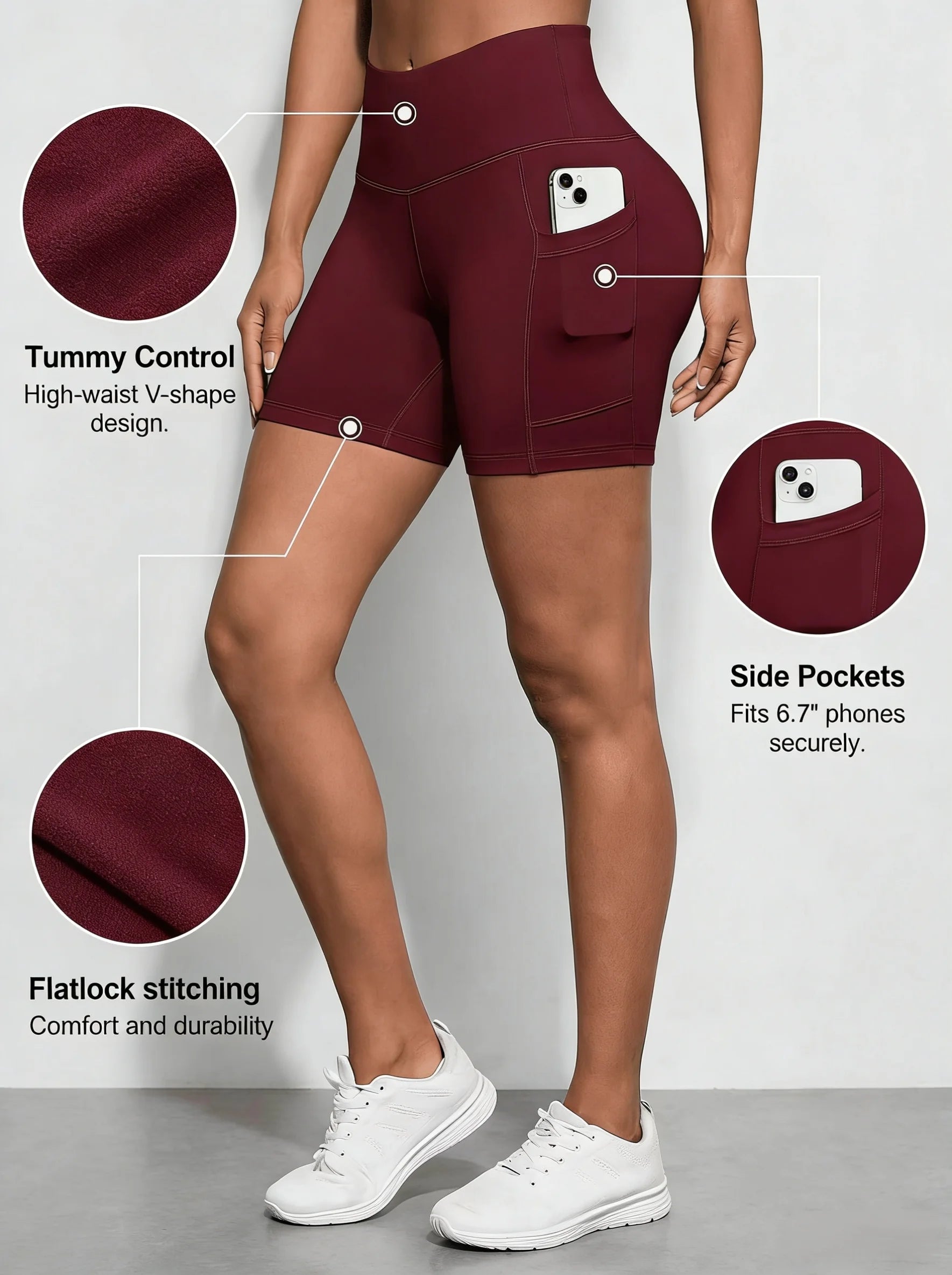 Red Tight Sports Shorts And Yoga Shorts, Comfortable And Breathable, With Excellent Elasticity And Skin-friendly Properties