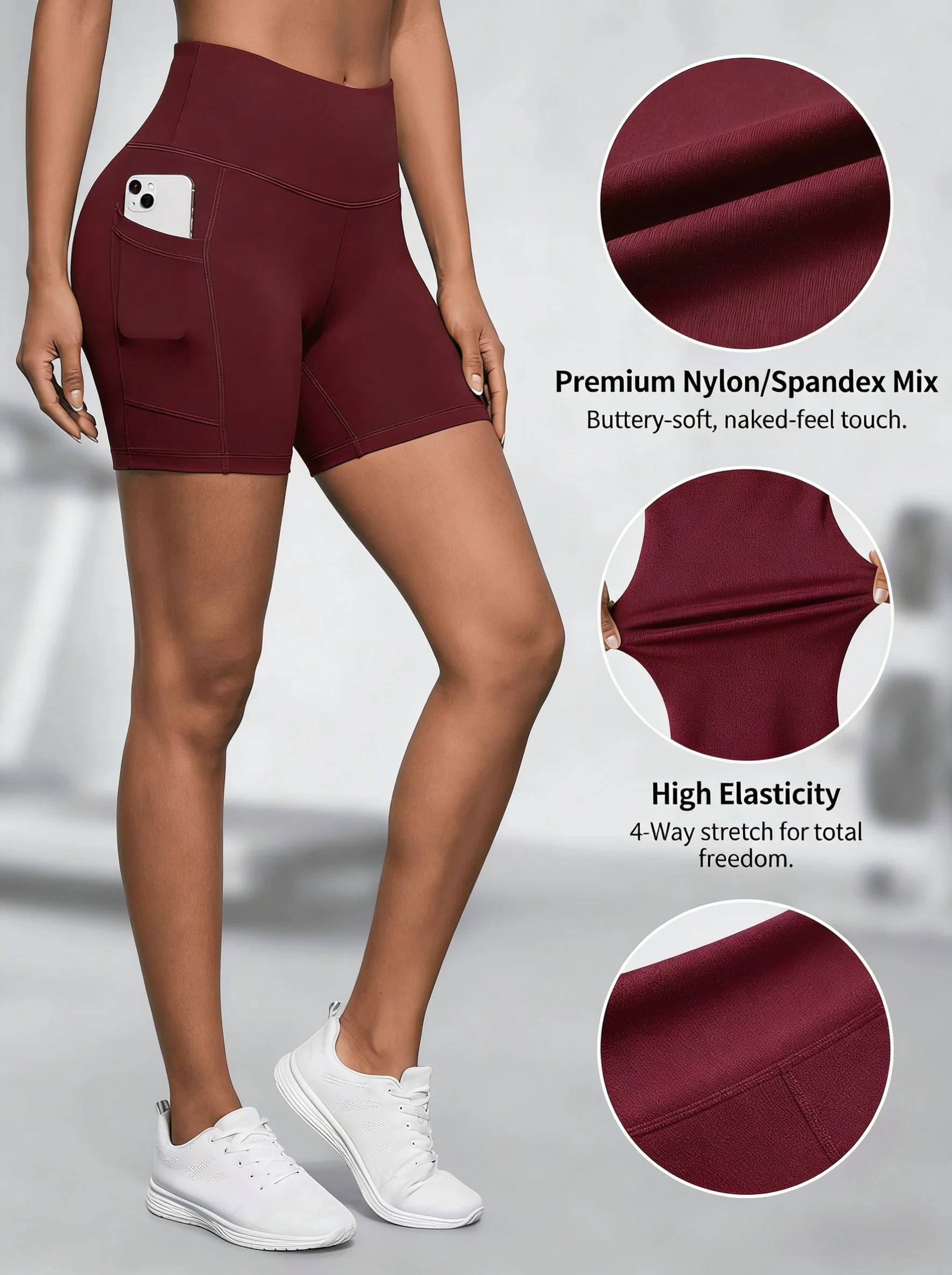Red Tight Sports Shorts And Yoga Shorts, Comfortable And Breathable, With Excellent Elasticity And Skin-friendly Properties