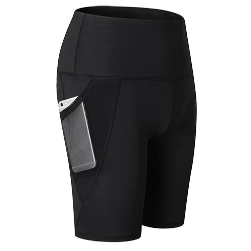 2023 Summer Gym Shorts Women High Waist Compression Quick Dry Yoga Shorts femme Fitness Running Push Up Shorts Pockets Design