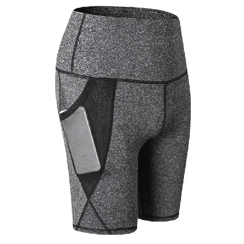 2023 Summer Gym Shorts Women High Waist Compression Quick Dry Yoga Shorts femme Fitness Running Push Up Shorts Pockets Design
