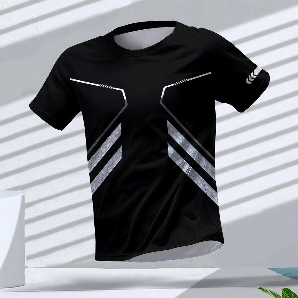 Fashion Breathable Men's Gym T-shirt Top Outdoor Run Sports Tee Quick Dry Fitness Man Clothing Casual Loose Short Sleeve T Shirt