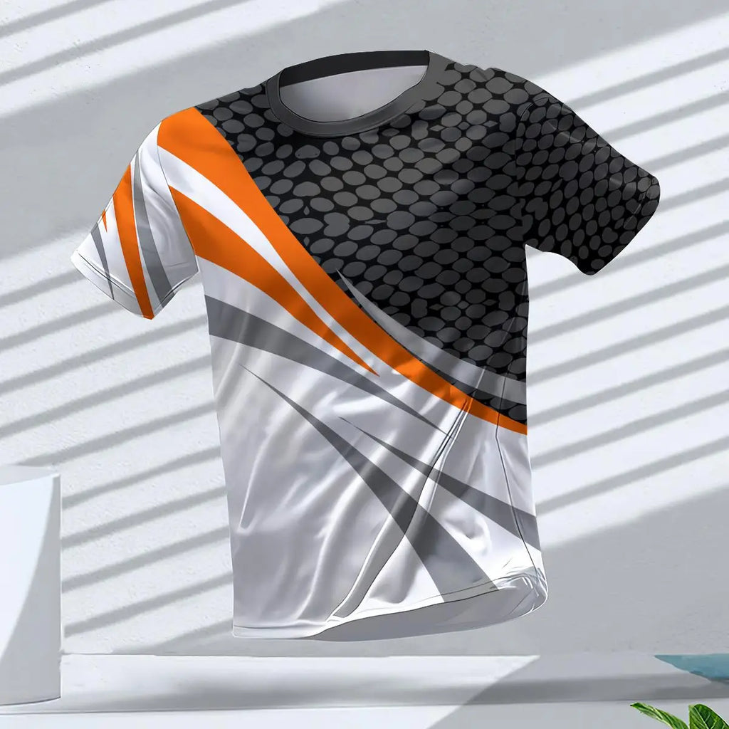 Fashion Breathable Men's Gym T-shirt Top Outdoor Run Sports Tee Quick Dry Fitness Man Clothing Casual Loose Short Sleeve T Shirt
