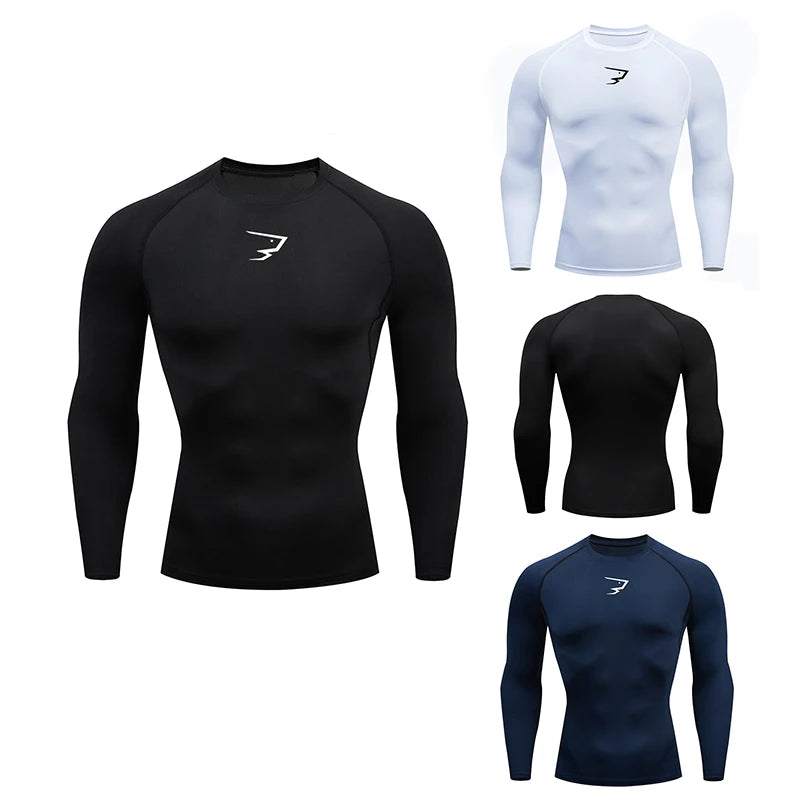 Men Running Compression T-shirt Long Sleeve Sport Tees Gym Fitness Sportshirts Male Jogging Tracksuit Homme Athletic Shirt Tops