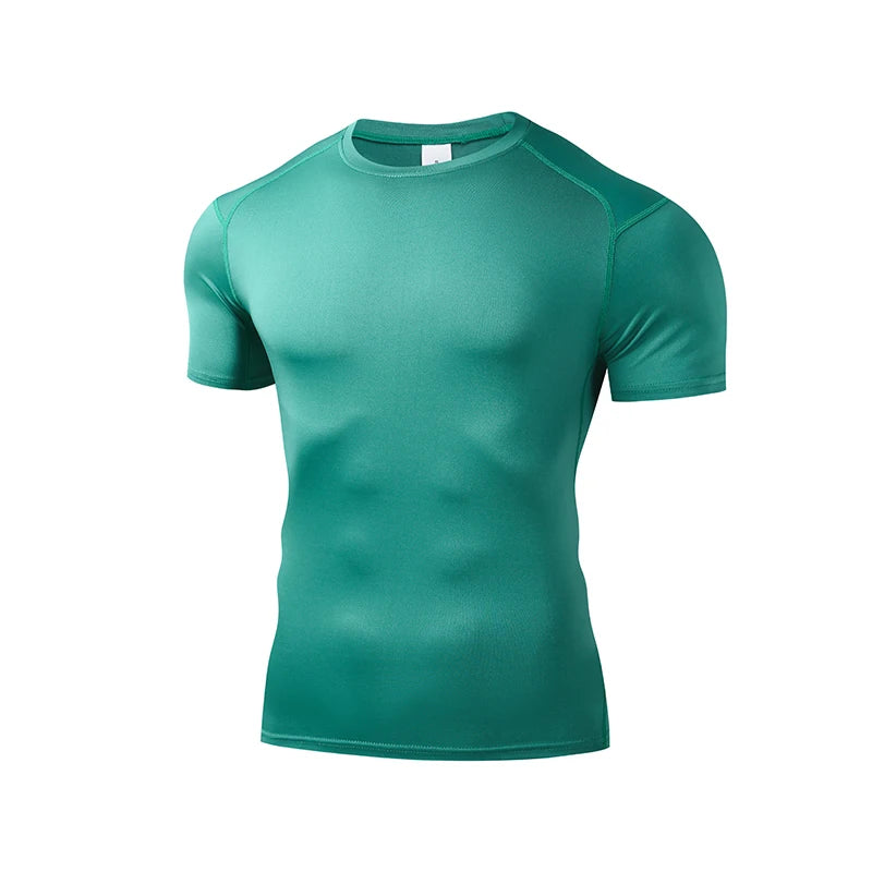 Men's Running T Shirt Summer Short Sleeve Male Sport Tops Tee Workout T-shirt Skinny Tights Gym Fitness Compression Shirts Men
