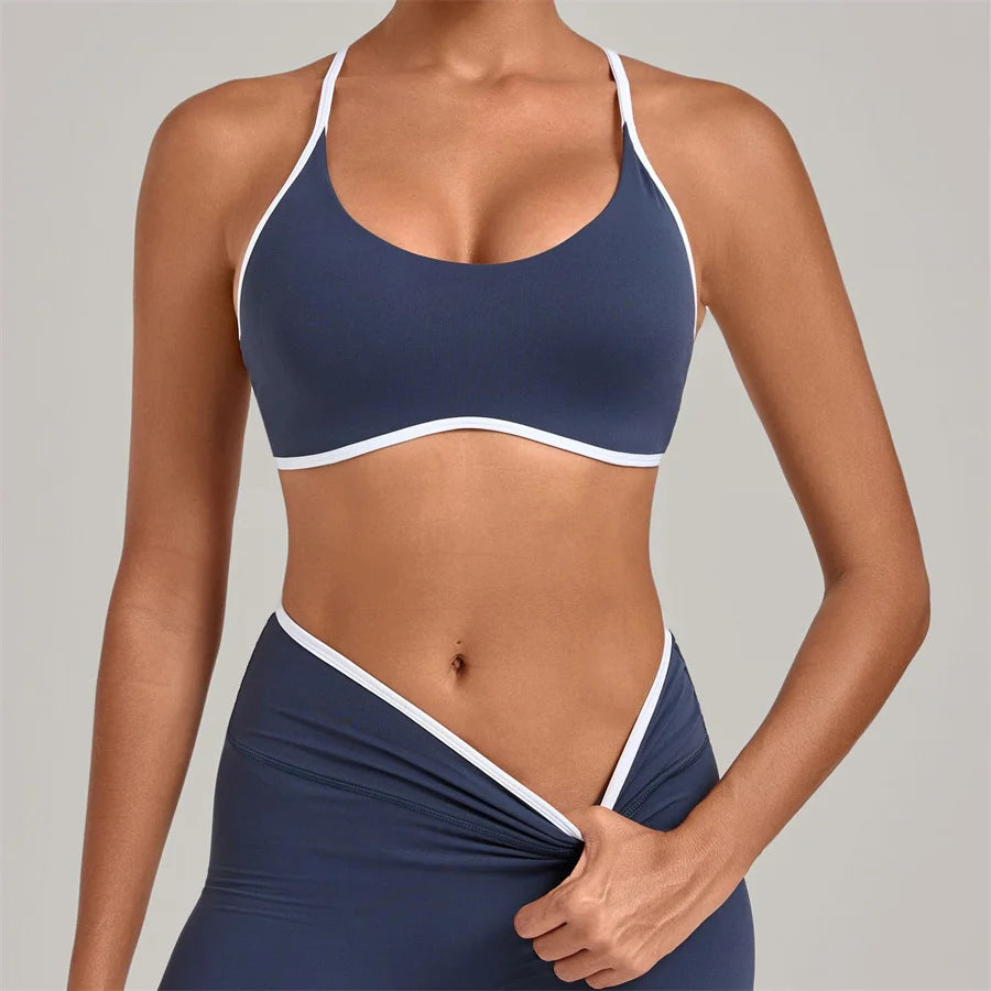 Gym Workout Clothes Women's Sprots Bras Yoga Sportswear Vest Top Fitness Wear Outside Running Open Back Tight Underwear Bra XP58