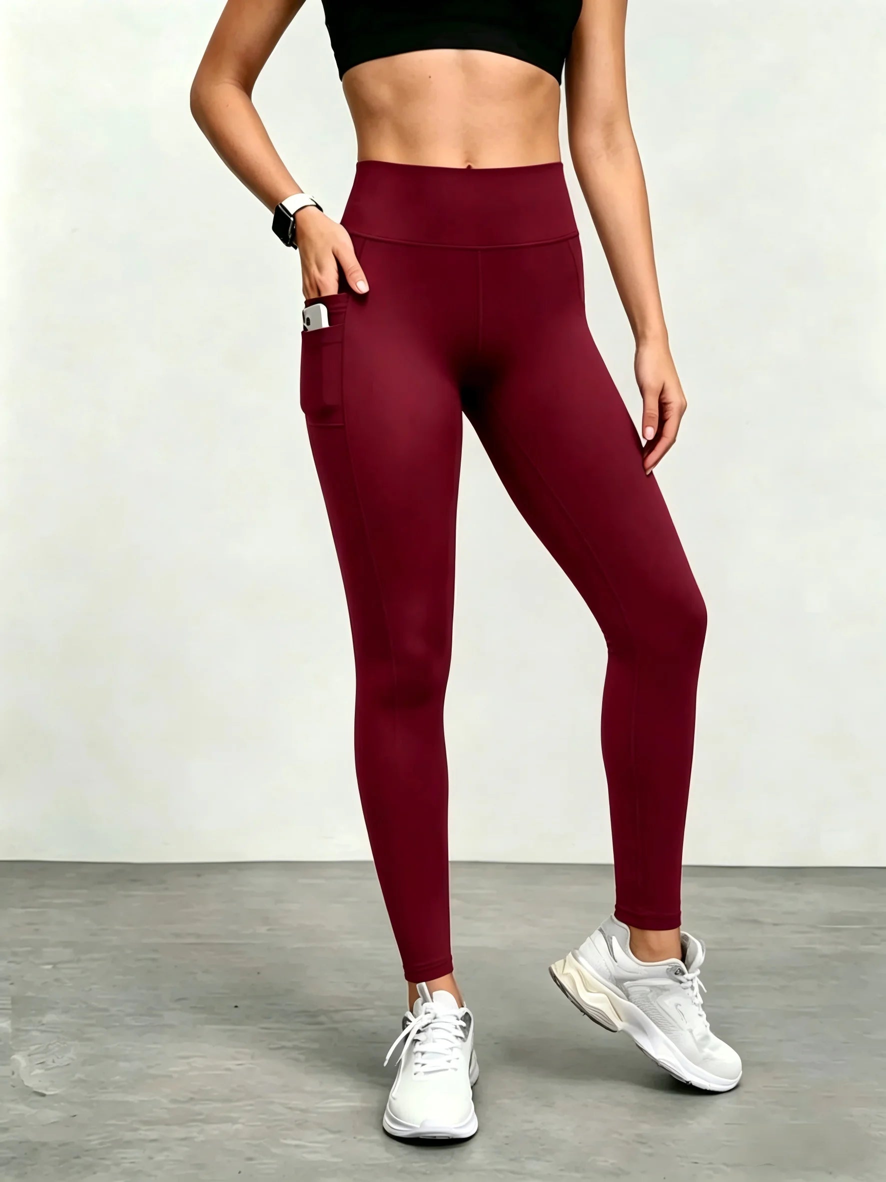 Women's Yoga Pants with Phone Pocket - High Waist Tummy Control Leggings, Non-Squat & Butt Lifting for Workout, Gym & Hiking