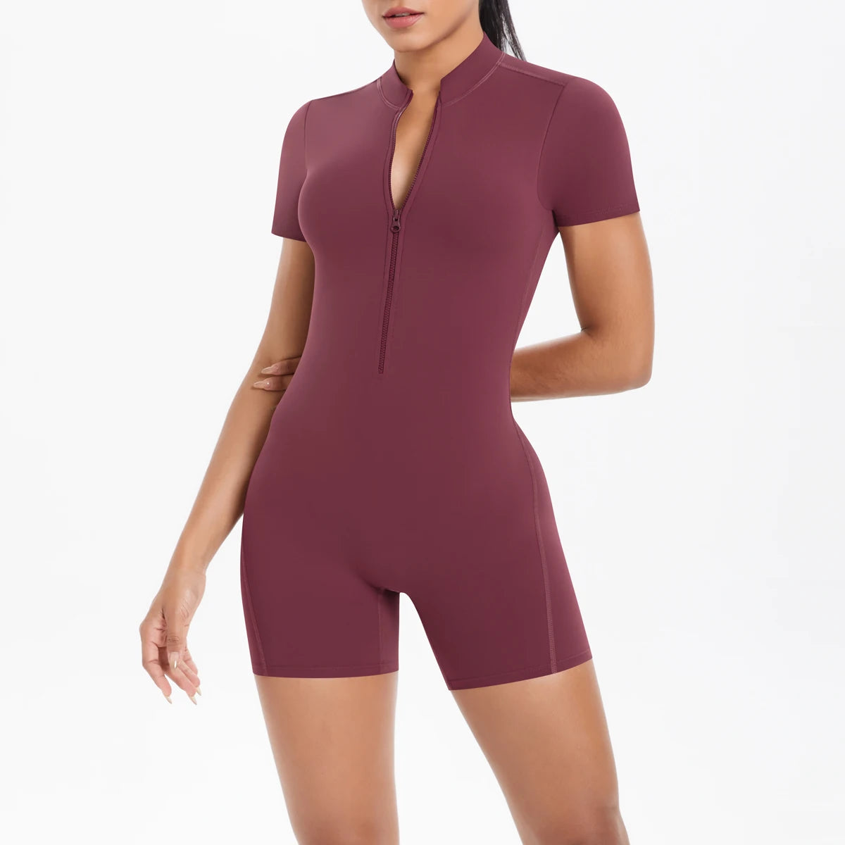 Zipper Gym Jumpsuit Short Women Yoga Sets Sports Outfits Female Yoga Overalls Workout Clothes Fitness Suit Woman's Tracksuit