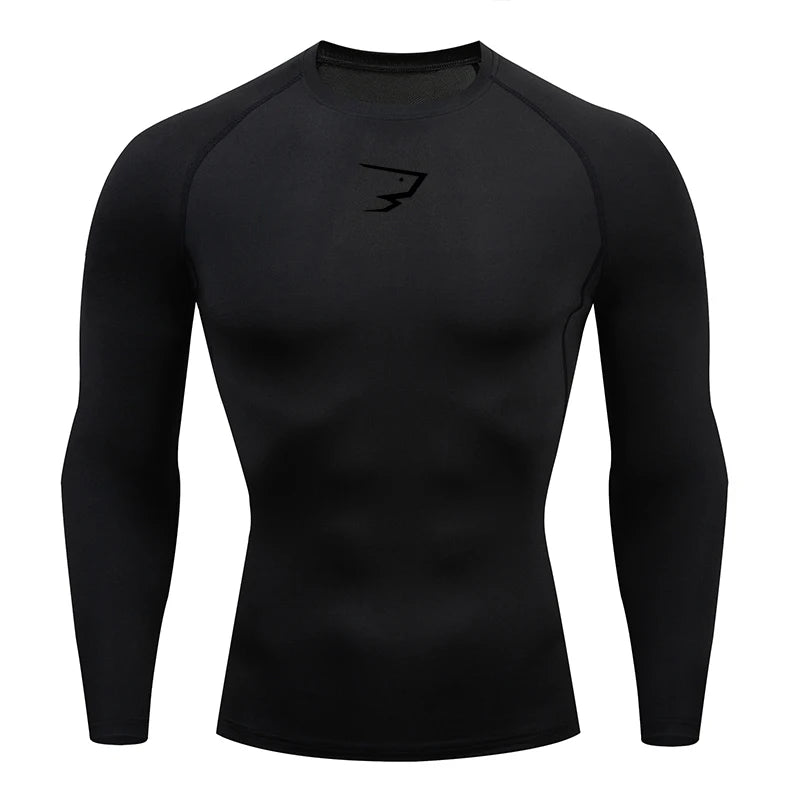 Men Running Compression T-shirt Long Sleeve Sport Tees Gym Fitness Sportshirts Male Jogging Tracksuit Homme Athletic Shirt Tops