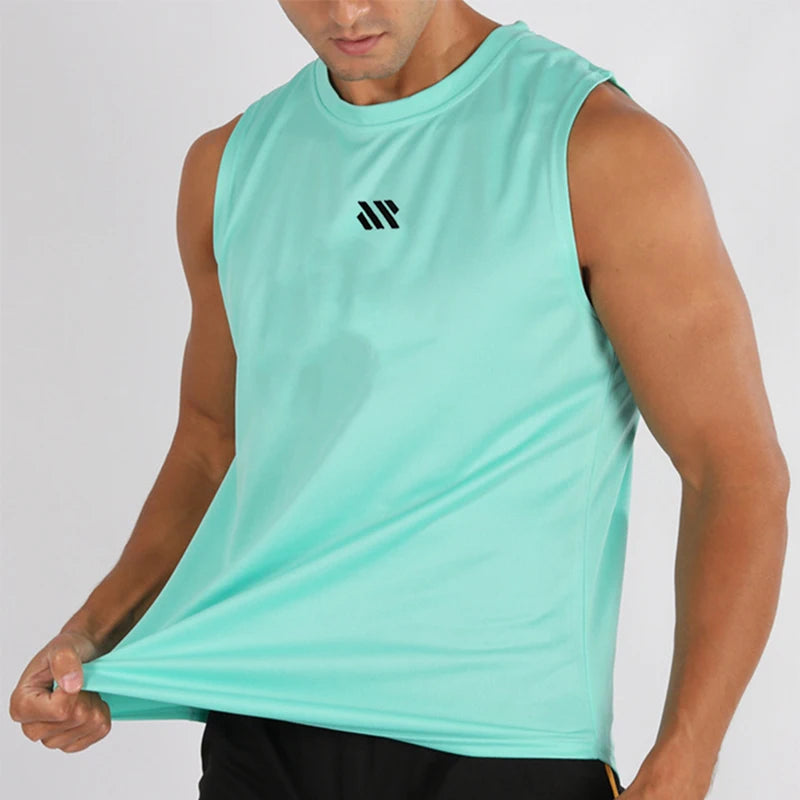 2025 Summer  Men's Sleeveless Fitness Vest New Running Gym Sportswear Printed Men's Clothing for Fitness And Running