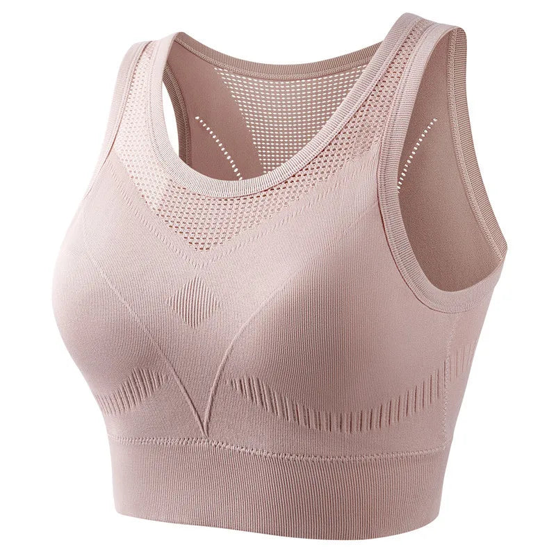 Sports Vest with Integrated Chest Pad for Women, Fixed Shockproof Sports Bra, Back Cut-Out, Fitness Running and Yoga, New