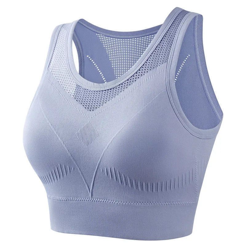 Sports Vest with Integrated Chest Pad for Women, Fixed Shockproof Sports Bra, Back Cut-Out, Fitness Running and Yoga, New