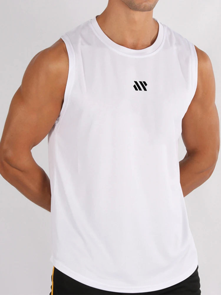 2025 Summer  Men's Sleeveless Fitness Vest New Running Gym Sportswear Printed Men's Clothing for Fitness And Running