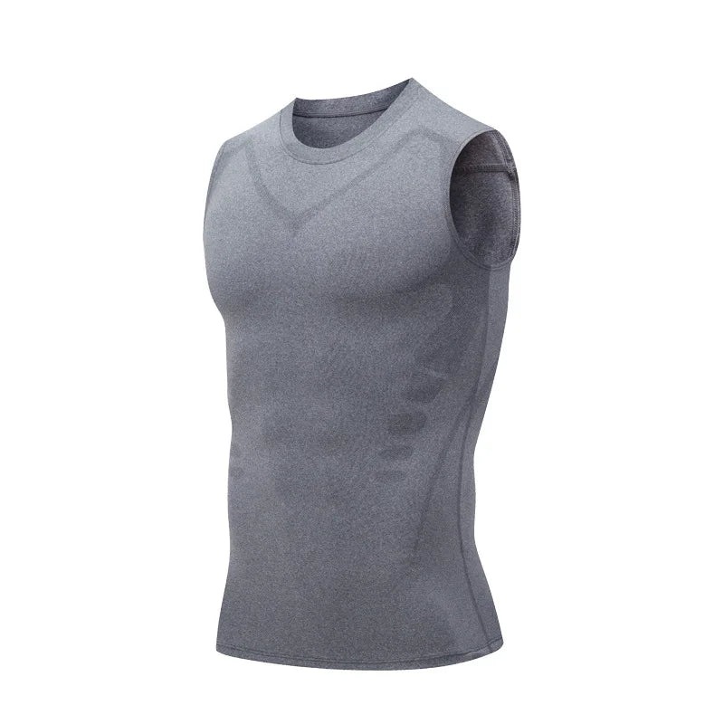 Men's Fitness Clothing Short Sleeve Sleeveless Tight Shirt Running Basketball Training Top Gym Vest Style Lightweight