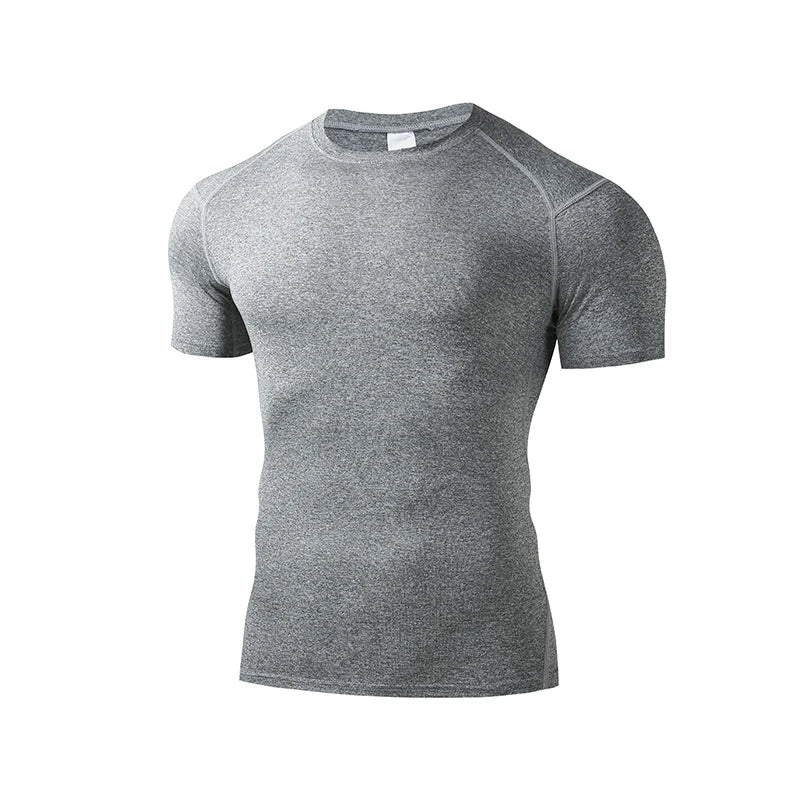 Men's Running T Shirt Summer Short Sleeve Male Sport Tops Tee Workout T-shirt Skinny Tights Gym Fitness Compression Shirts Men