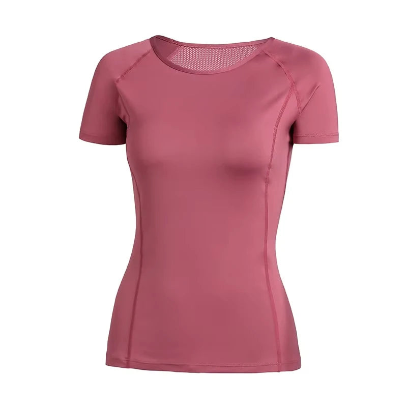 Women's Sports Wear For Fitness Running Jogging Seamless Short Sleeve Gym Woman Sport Shirt Yoga Top Female Workout Tops T-shirt