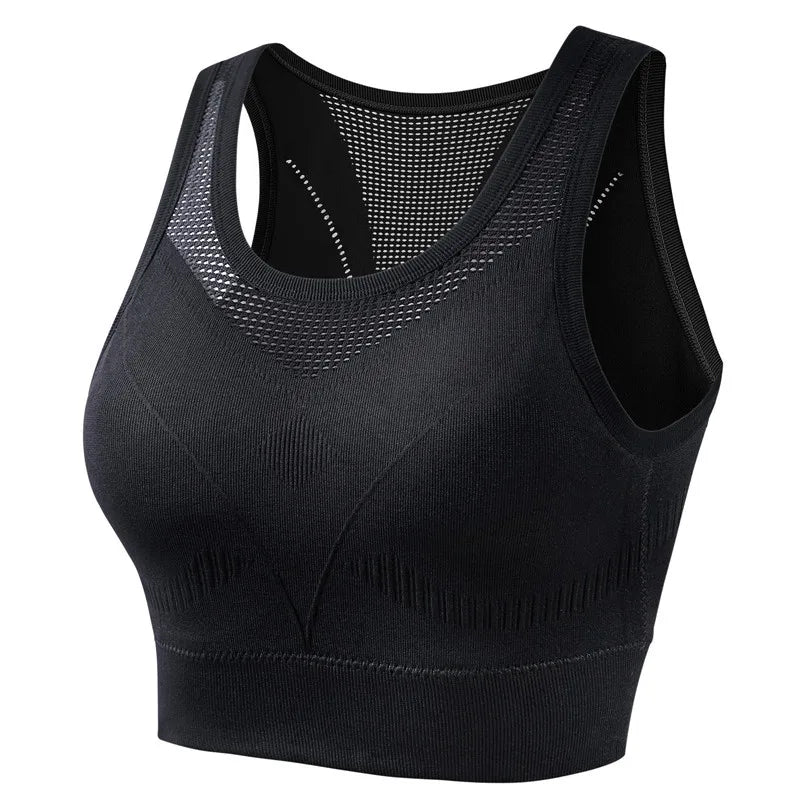 Sports Vest with Integrated Chest Pad for Women, Fixed Shockproof Sports Bra, Back Cut-Out, Fitness Running and Yoga, New