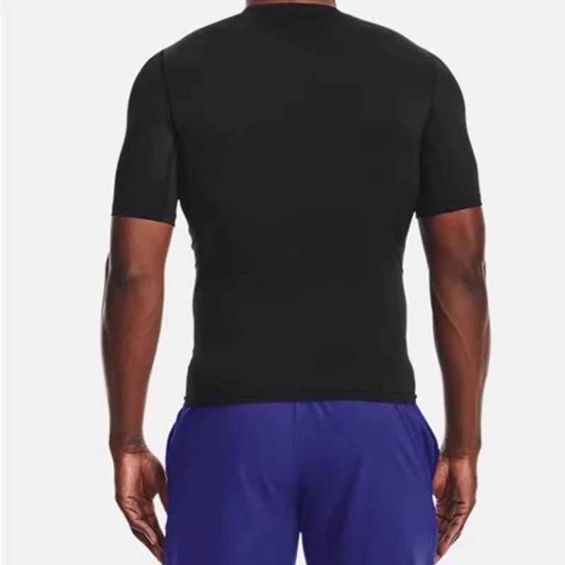 Men's Running T Shirt Summer Short Sleeve Male Sport Tops Tee Workout T-shirt Skinny Tights Gym Fitness Compression Shirts Men