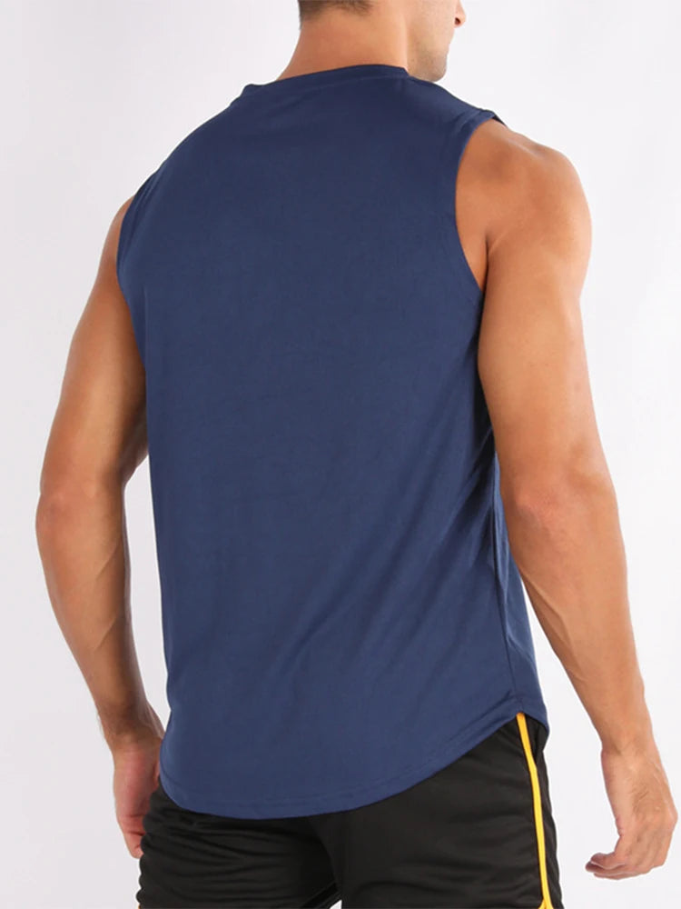 2025 Summer  Men's Sleeveless Fitness Vest New Running Gym Sportswear Printed Men's Clothing for Fitness And Running