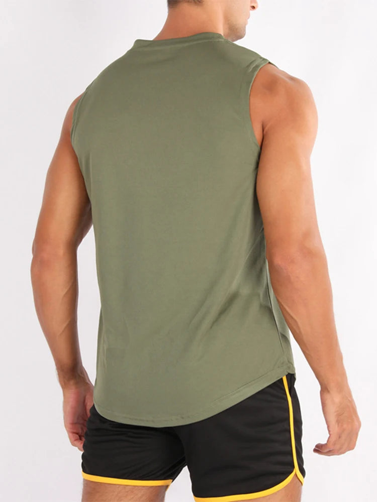 2025 Summer  Men's Sleeveless Fitness Vest New Running Gym Sportswear Printed Men's Clothing for Fitness And Running