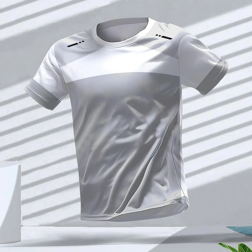 Fashion Breathable Men's Gym T-shirt Top Outdoor Run Sports Tee Quick Dry Fitness Man Clothing Casual Loose Short Sleeve T Shirt