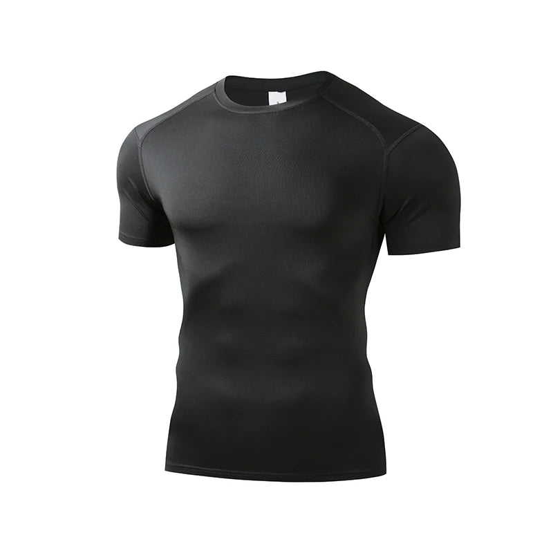 Men's Running T Shirt Summer Short Sleeve Male Sport Tops Tee Workout T-shirt Skinny Tights Gym Fitness Compression Shirts Men