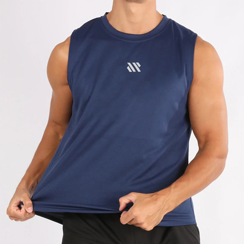 2025 Summer  Men's Sleeveless Fitness Vest New Running Gym Sportswear Printed Men's Clothing for Fitness And Running