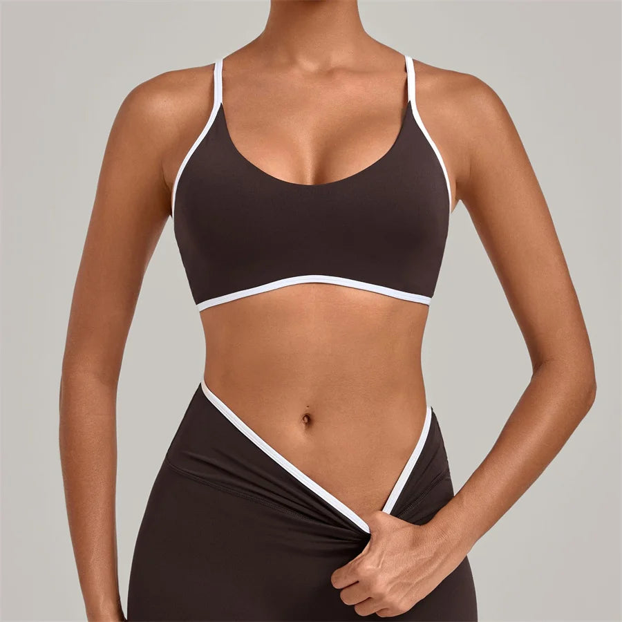 Gym Workout Clothes Women's Sprots Bras Yoga Sportswear Vest Top Fitness Wear Outside Running Open Back Tight Underwear Bra XP58