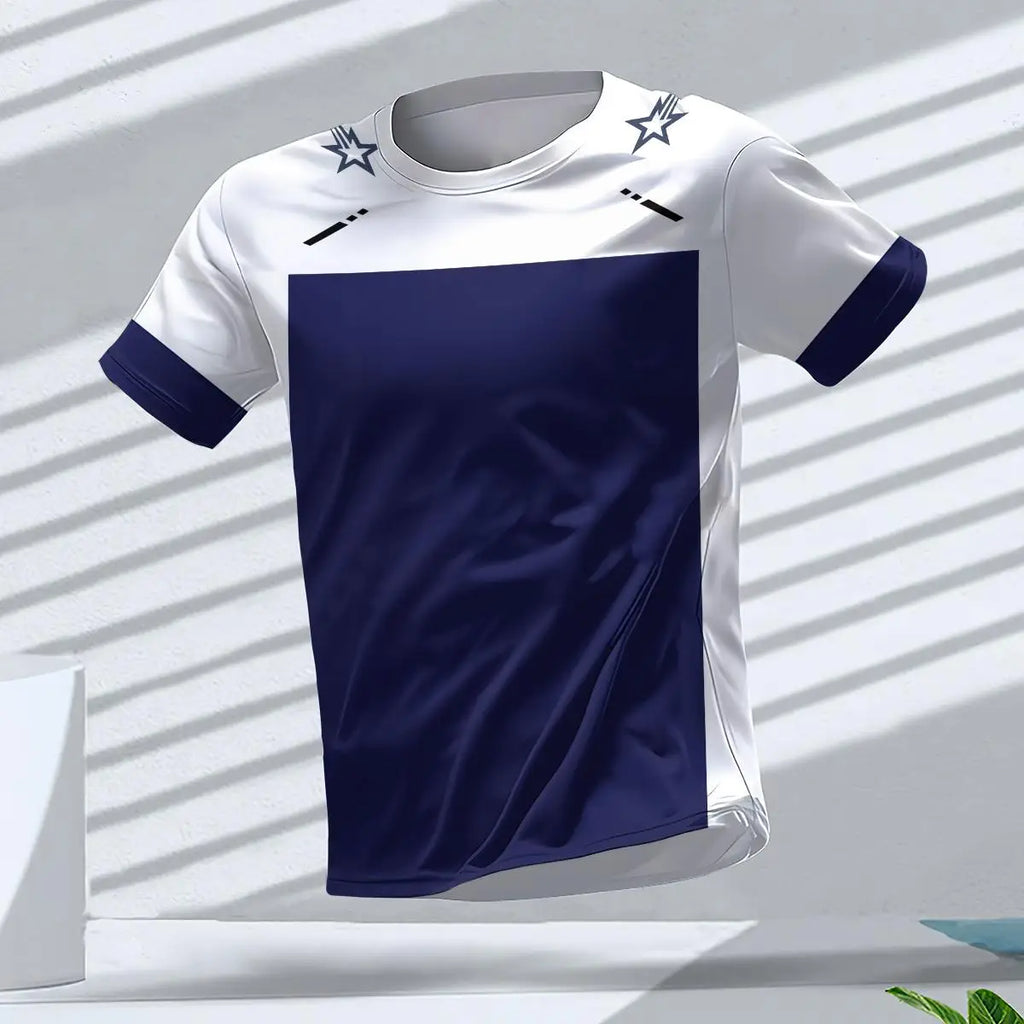 Fashion Breathable Men's Gym T-shirt Top Outdoor Run Sports Tee Quick Dry Fitness Man Clothing Casual Loose Short Sleeve T Shirt