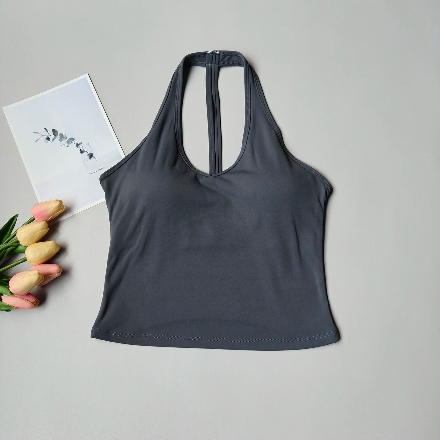 Sports Bra Women's V-neck Halter Neck Beautiful Back Push-up Yoga Vest Gym Top Outer Wear Running Shock-proof Fitness Bra Top