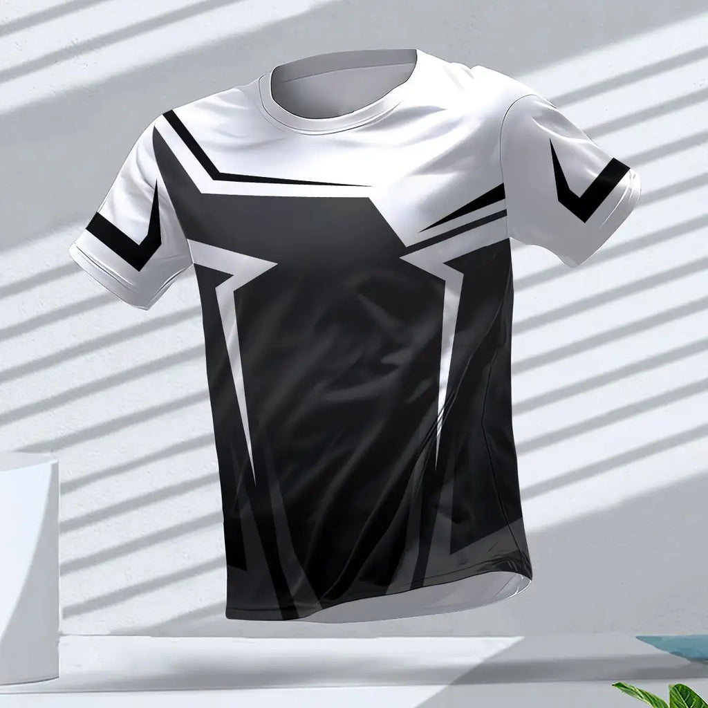 Fashion Breathable Men's Gym T-shirt Top Outdoor Run Sports Tee Quick Dry Fitness Man Clothing Casual Loose Short Sleeve T Shirt
