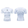 Compression T-shirt men's summer sportswear running T-shirt elastic quick drying sports top T-shirt gym dumbbell exercise shirt
