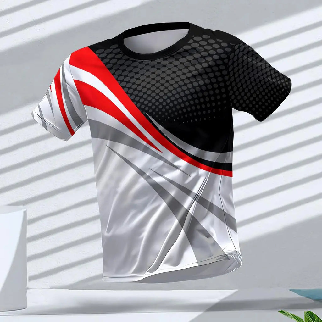 Fashion Breathable Men's Gym T-shirt Top Outdoor Run Sports Tee Quick Dry Fitness Man Clothing Casual Loose Short Sleeve T Shirt