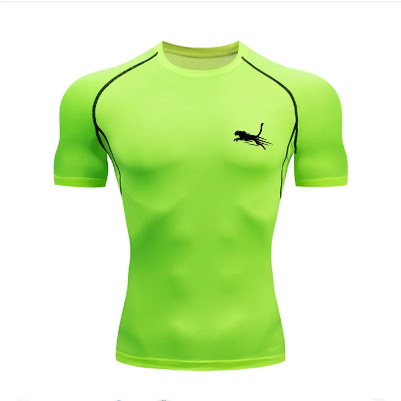Men's Flight Print Quick Dry Compression Elastic T-Shirt Gym Running Training Slim Fit Athletic Sportswear Workout Top for Gyms