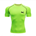 Men's Flight Print Quick Dry Compression Elastic T-Shirt Gym Running Training Slim Fit Athletic Sportswear Workout Top for Gyms