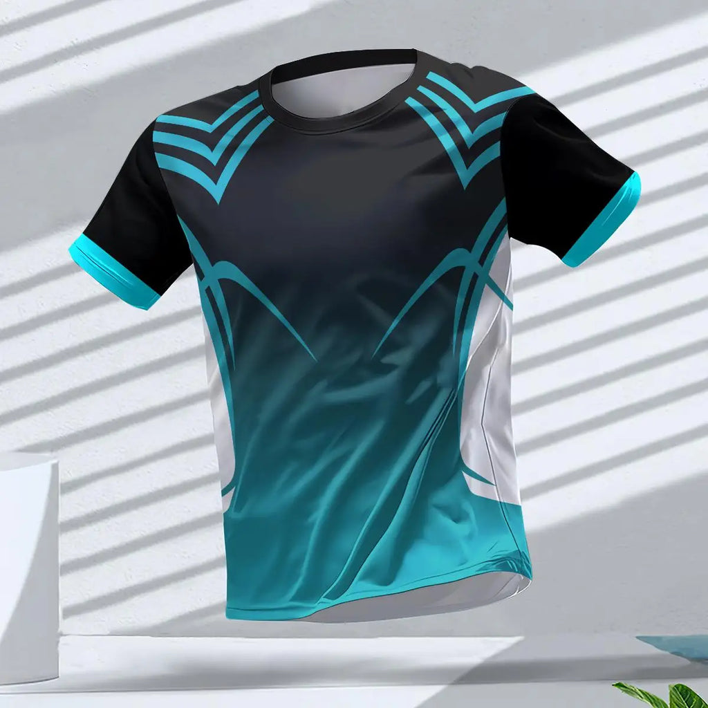 Fashion Breathable Men's Gym T-shirt Top Outdoor Run Sports Tee Quick Dry Fitness Man Clothing Casual Loose Short Sleeve T Shirt