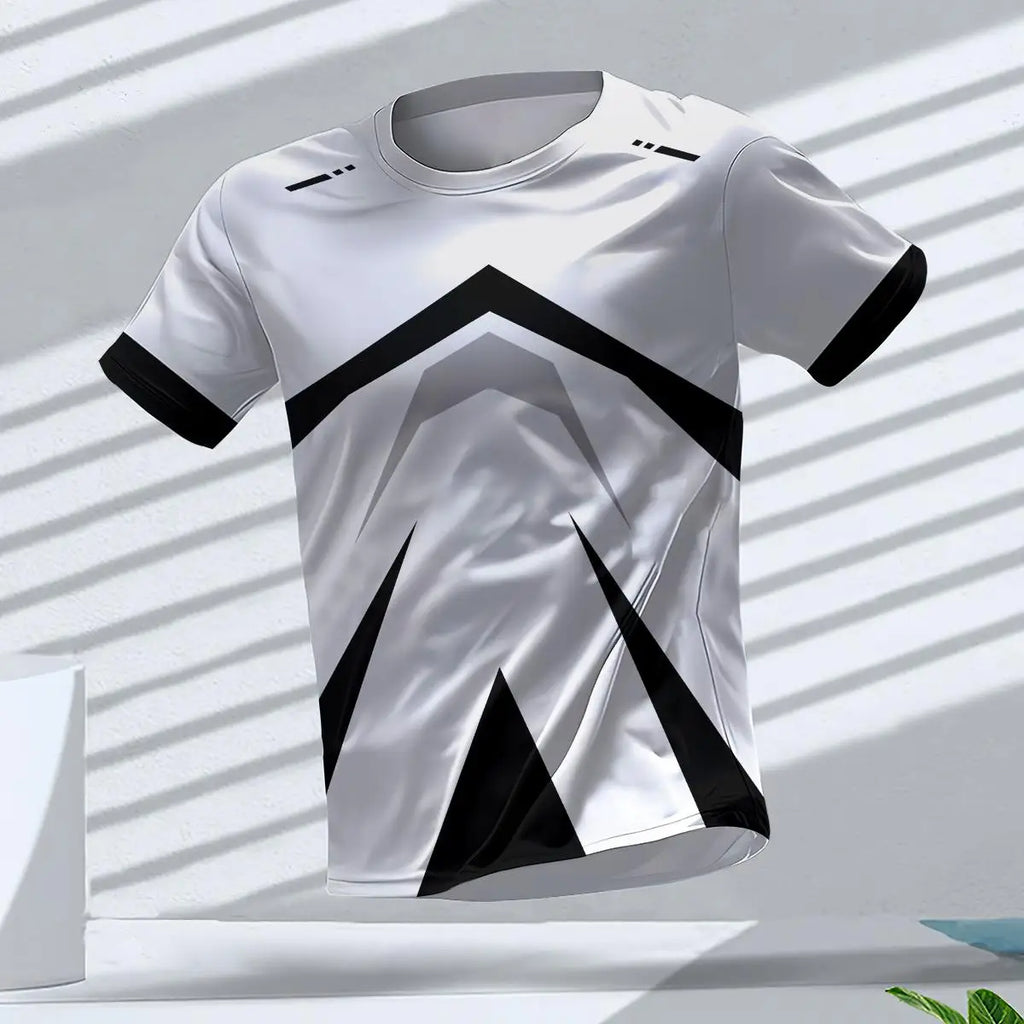 Fashion Breathable Men's Gym T-shirt Top Outdoor Run Sports Tee Quick Dry Fitness Man Clothing Casual Loose Short Sleeve T Shirt