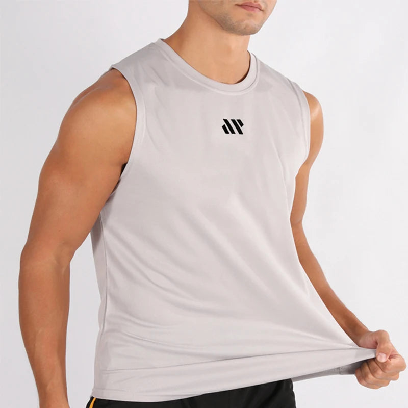 2025 Summer  Men's Sleeveless Fitness Vest New Running Gym Sportswear Printed Men's Clothing for Fitness And Running