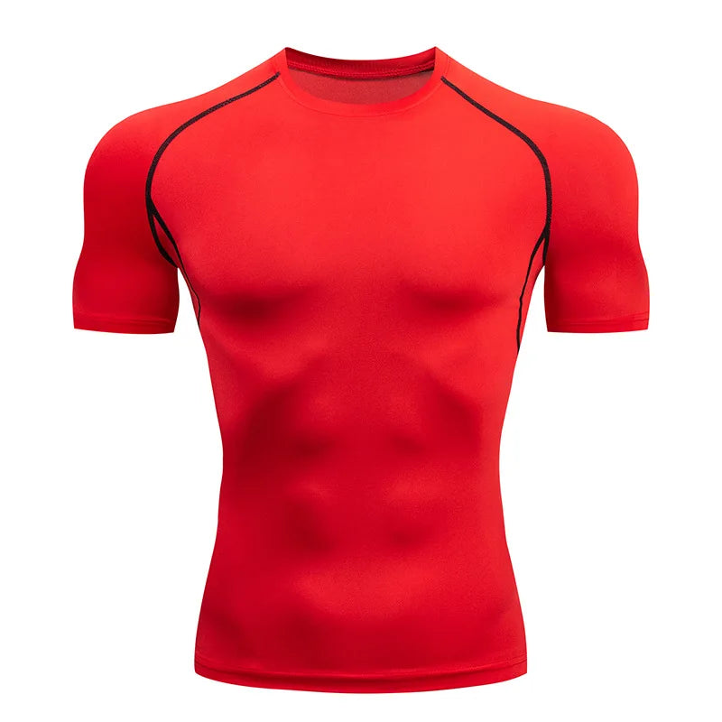 Men's Compression Tshirts Gym Fitness Quick Dry Rash Guard for Summer Athletic Tight Sport Gym Shirts Tops Tees Running Training